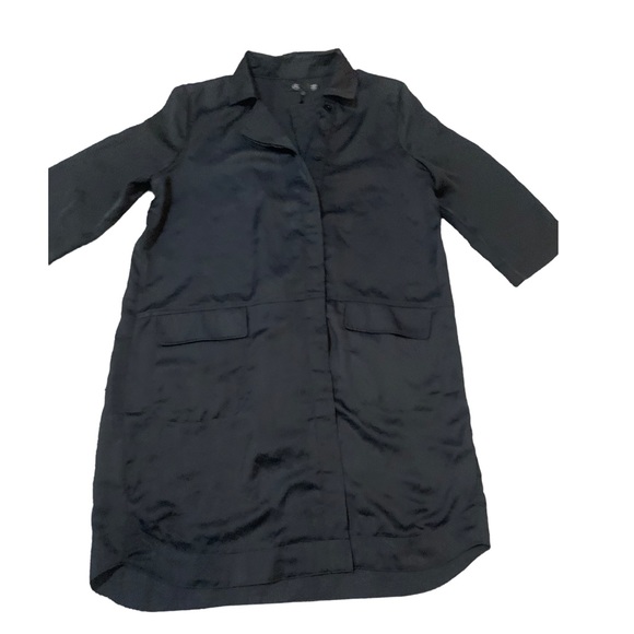 Missguided Black Satin Shirt Dress - Picture 1 of 3